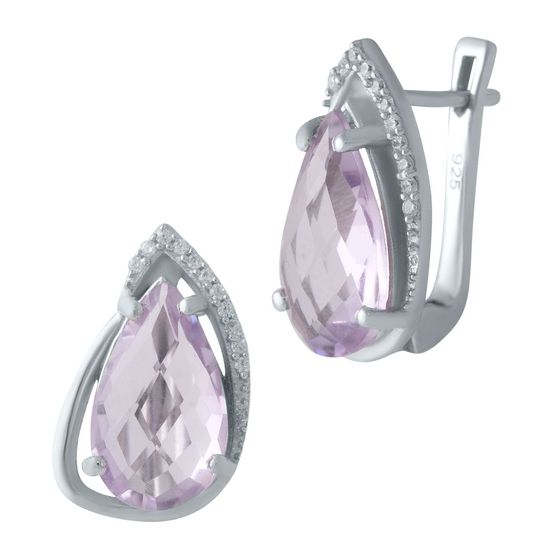 Серебряные серьги с аметистом 9.32ct