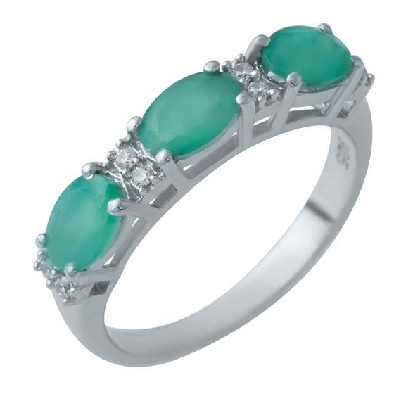 Серебряное кольцо с изумрудом 1.349ct