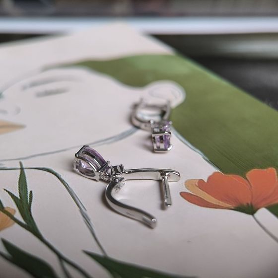 Серебряные серьги с аметистом 2.2ct