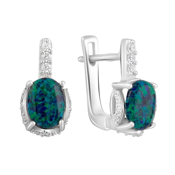 Серебряные серьги с опалом