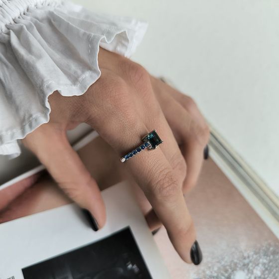 Серебряное кольцо с топазом Лондон Блю 1.39ct, топазом