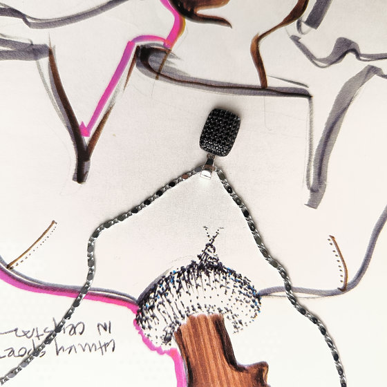 Серебряная подвеска с фианитами