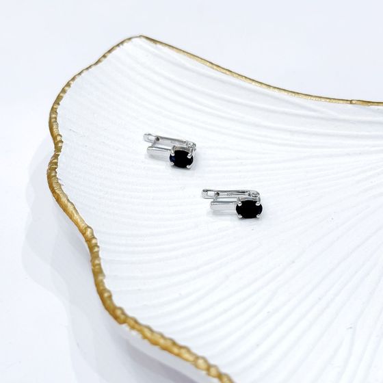 Серебряные серьги с сапфиром 2ct