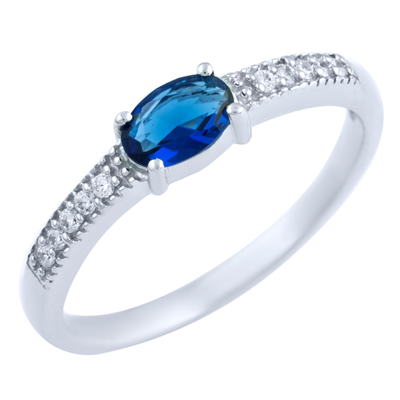 Серебряное кольцо с сапфиром nano 0.41ct