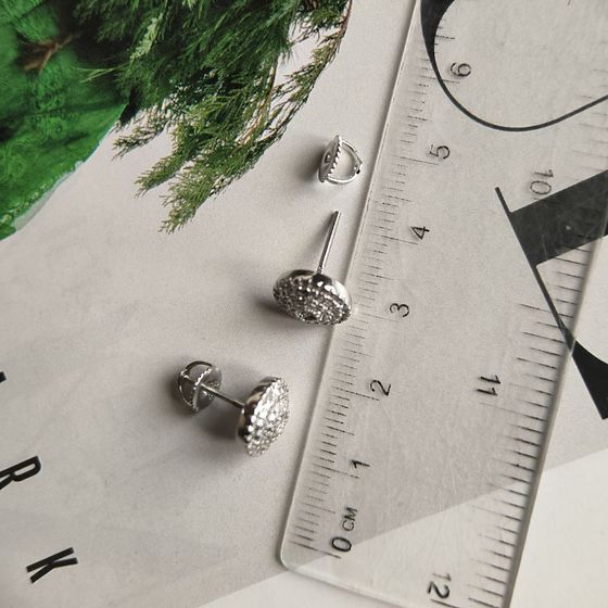 Серебряные серьги с фианитами