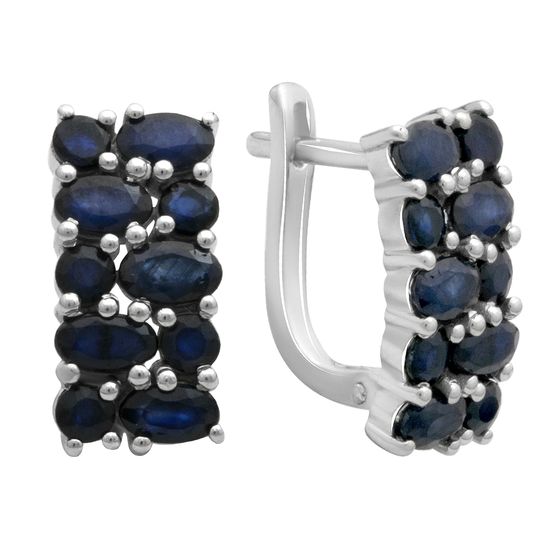 Серебряные серьги с сапфиром 4.68ct