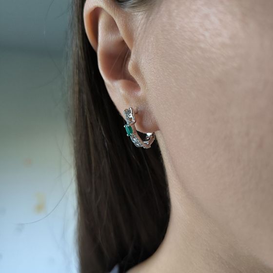Серебряные серьги с агатом 0.73ct