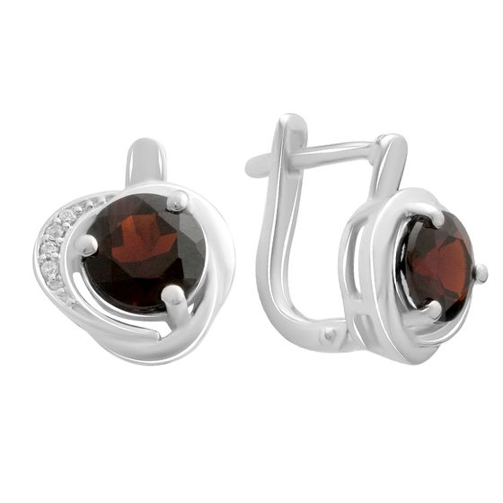 Серебряные серьги с гранатом 2.939ct
