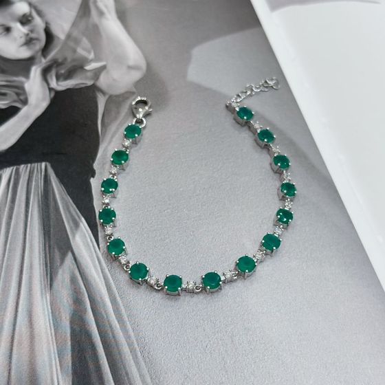 Серебряный браслет с агатом 7.518ct