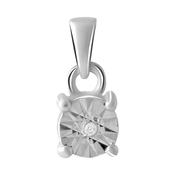 Серебряная подвеска с бриллиантом 0.01ct