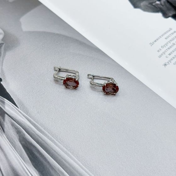 Серебряные серьги с султанитом 5.115ct