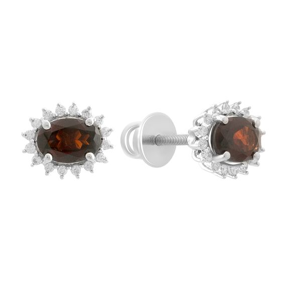 Серебряные серьги с гранатом 2.15ct