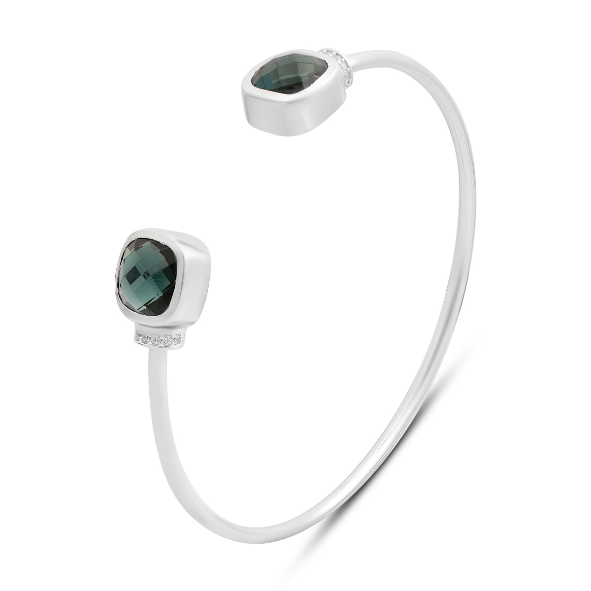 Серебряный браслет с топазом Лондон Блю 7.433ct, фианитами