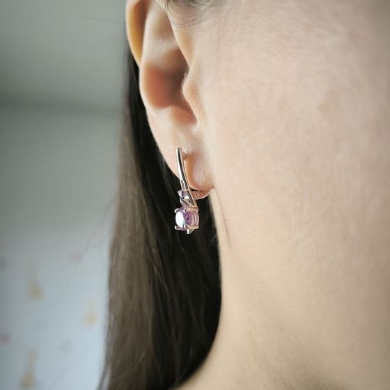 Серебряные серьги с александритом 2.478ct