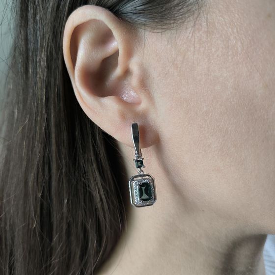 Серебряные серьги с топазом Лондон Блю 2.429ct