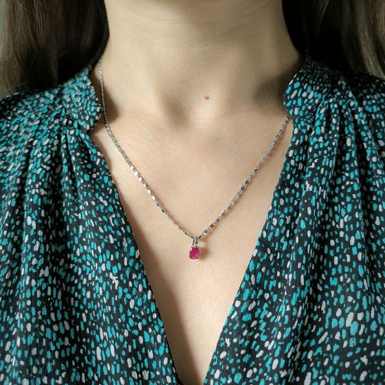 Серебряная подвеска с рубином 1.157ct