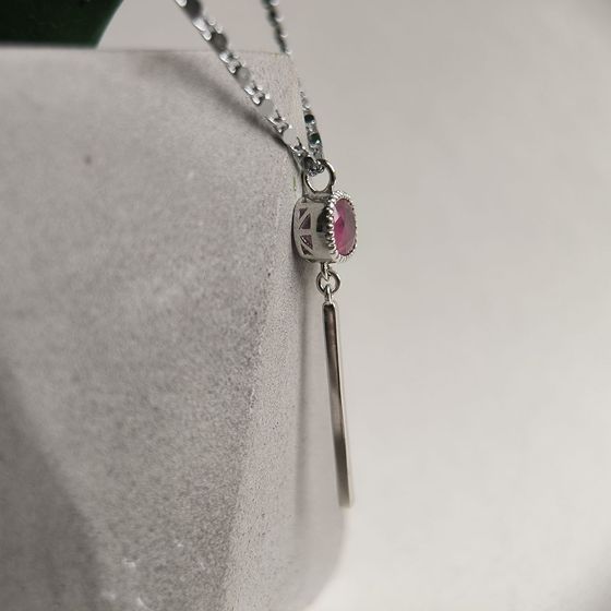 Серебряная подвеска с рубином 1.3ct