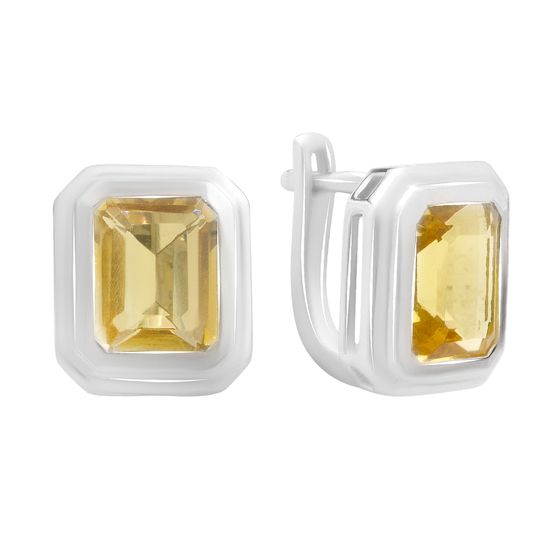 Серебряные серьги с цитрином nano 5.925ct