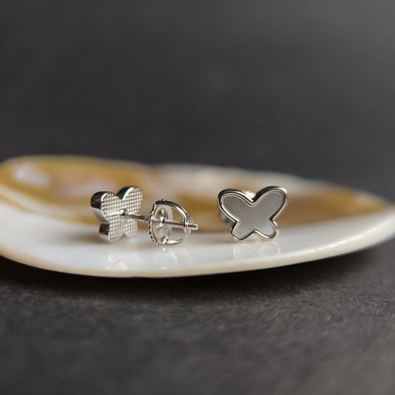 Серебряные серьги с перламутром