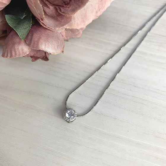 Серебряная подвеска с фианитами