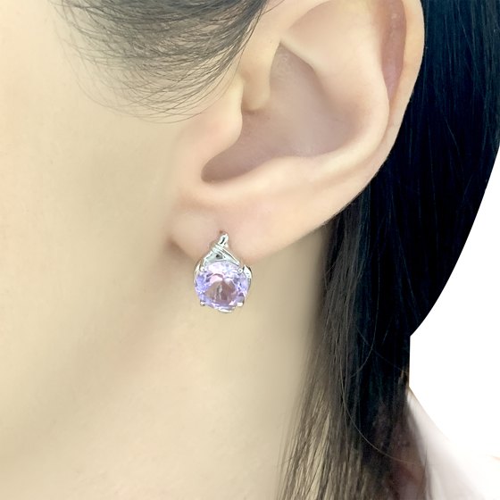 Серебряные серьги с аметистом 3.367ct