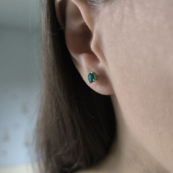 Серебряные серьги с агатом 0.87ct