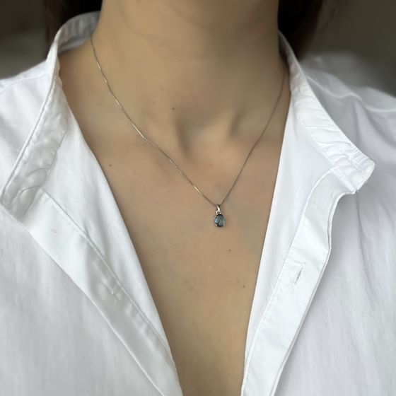 Серебряная подвеска с топазом Лондон Блю 0.815ct