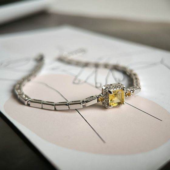 Серебряный браслет с цитрином nano 7.51ct