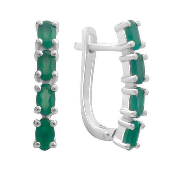 Серебряные серьги с агатом