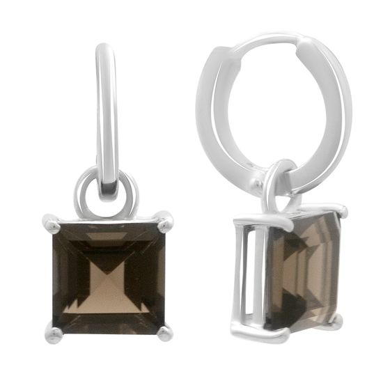 Серебряные серьги с раухтопазом (дымчатым кварцем) 4.825ct