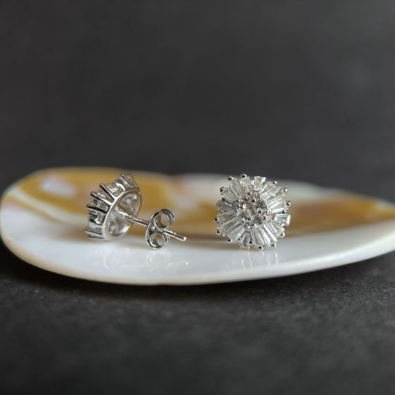 Серебряные серьги с фианитами