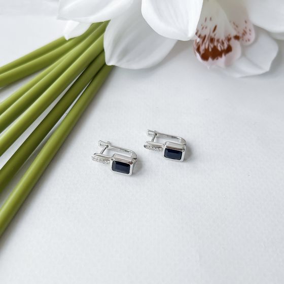 Серебряные серьги с сапфиром 2.363ct