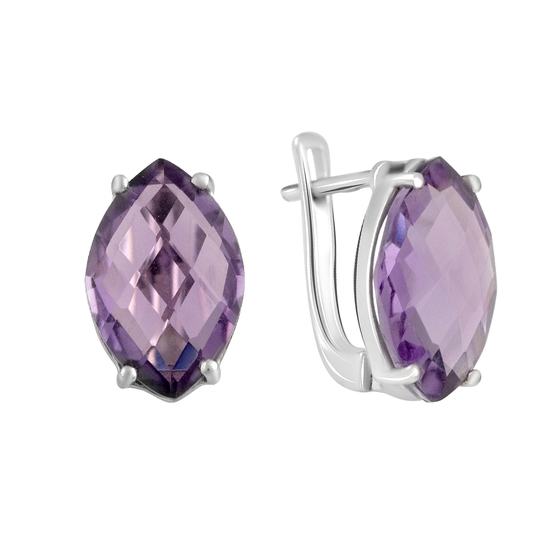 Серебряные серьги с аметистом 8.892ct