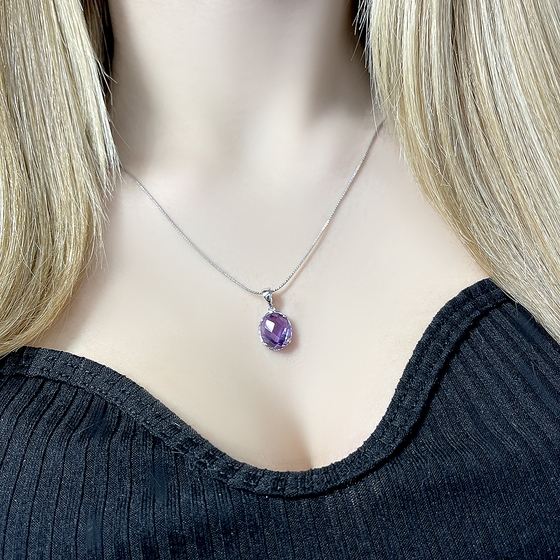 Серебряная подвеска с александритом 6.05ct