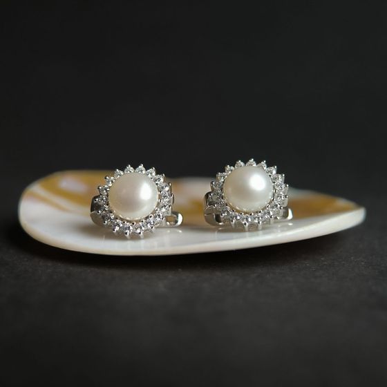 Серебряные серьги с жемчугом