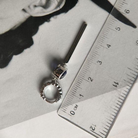Серебряные серьги с сапфиром nano 1.86ct