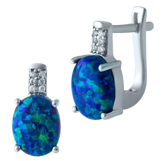 Серебряные серьги с опалом