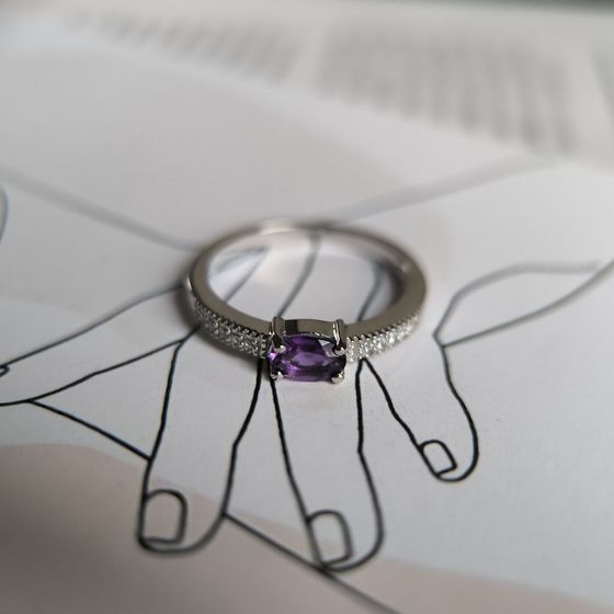Серебряное кольцо с аметистом 0.477ct