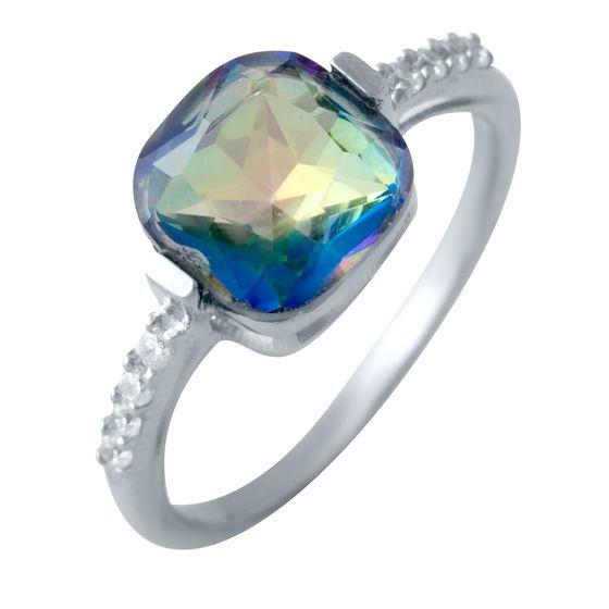 Серебряное кольцо с мистик топазом 2.45ct