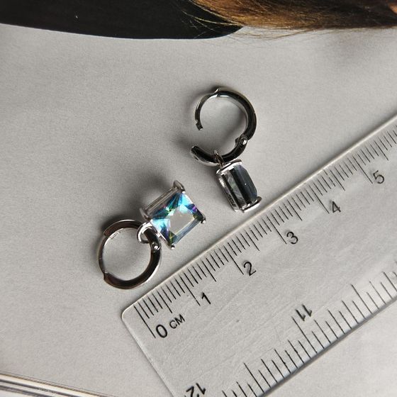 Серебряные серьги с мистик топазом 3.833ct