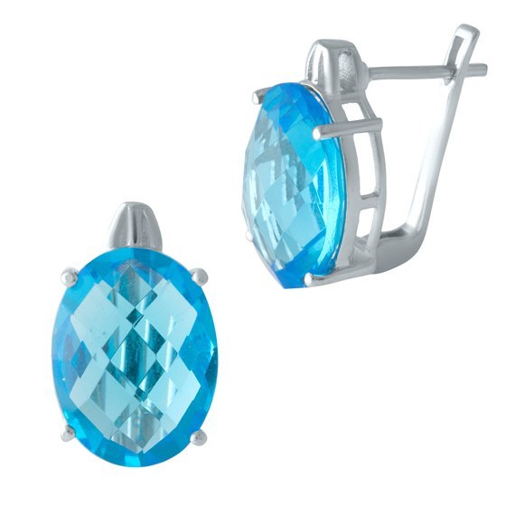 Серебряные серьги с аквамарином nano