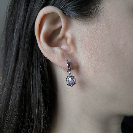 Серебряные серьги с аметистом 2.175ct