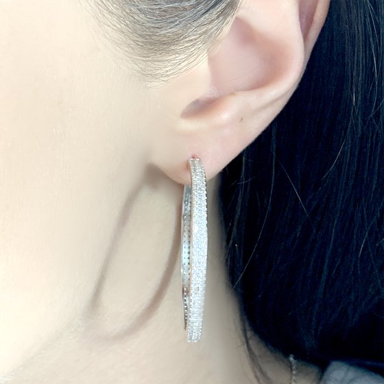 Серебряные серьги с фианитами