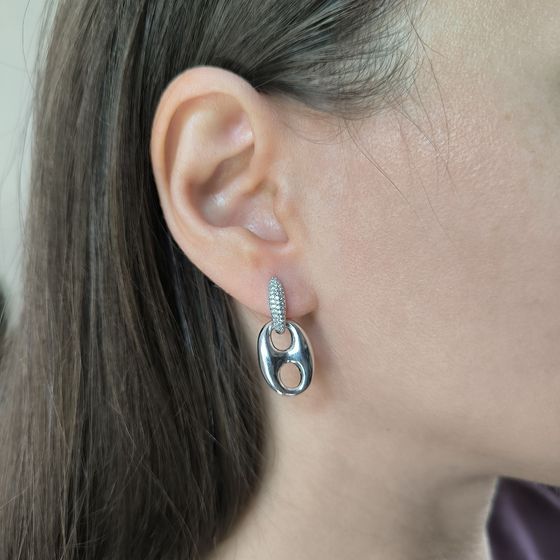 Серебряные серьги с фианитами