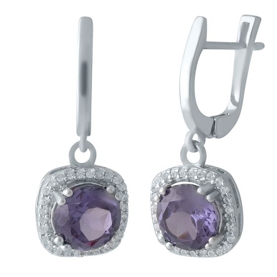 Серебряные серьги с александритом 5.55ct