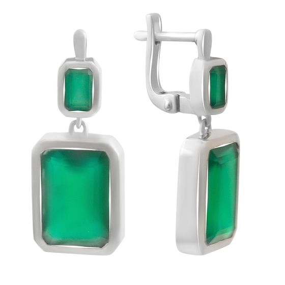 Серебряные серьги с агатом 13.205ct