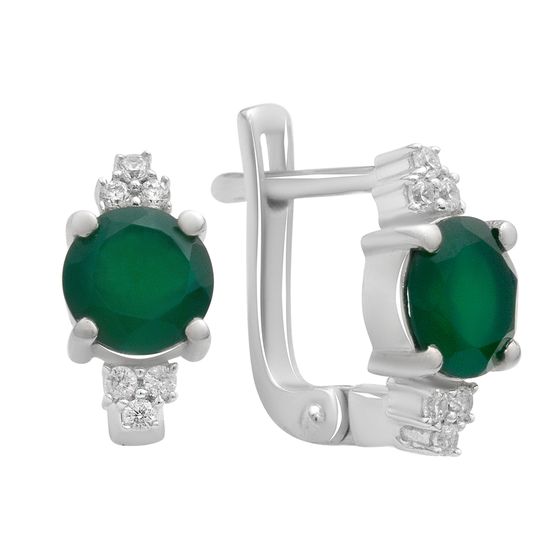 Серебряные серьги с агатом 2.635ct