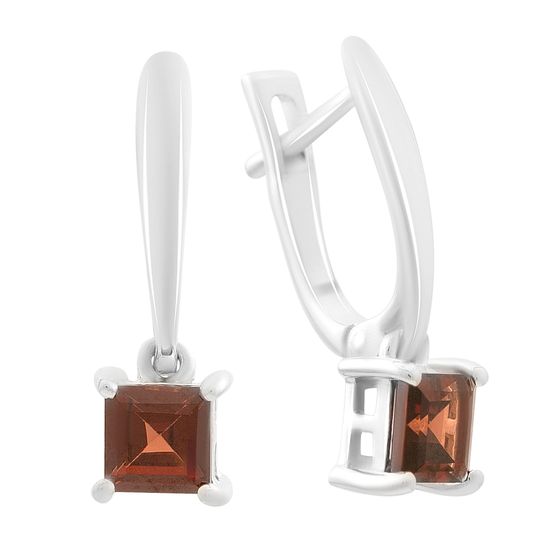 Серебряные серьги с гранатом 1.669ct