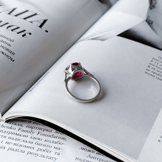 Серебряное кольцо с рубином 5.322ct