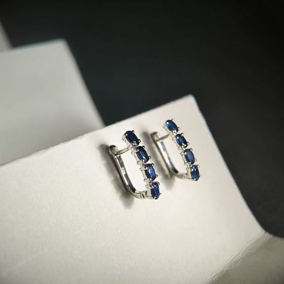 Серебряные серьги с сапфиром 2.275ct